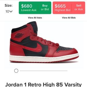 Jordan 1 retro high 85 varsity red